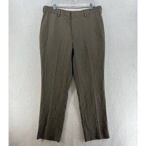 Louis Raphael Dress Pants Mens 36x32 Tan Straight Leg Tailored Hook & Eye Pocket
